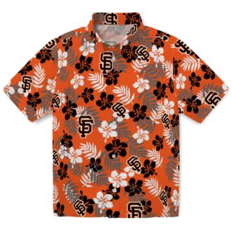 Men's San Francisco Giants Orange Tropical Hawaiian Shirt - MLB Floral Beach Party Shirt