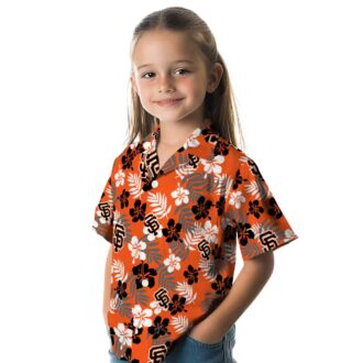 Men's San Francisco Giants Orange Tropical Hawaiian Shirt - MLB Floral Beach Party Shirt
