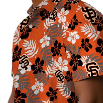 Men's San Francisco Giants Orange Tropical Hawaiian Shirt - MLB Floral Beach Party Shirt