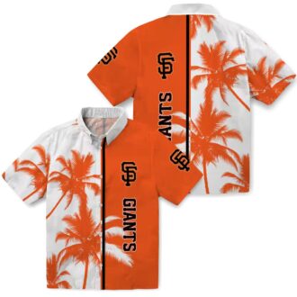 Men's San Francisco Giants Palm Tree Hawaiian Shirt - Tropical Orange White MLB Fan Apparel