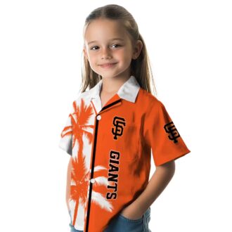 Men's San Francisco Giants Palm Tree Hawaiian Shirt - Tropical Orange White MLB Fan Apparel