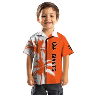 Men's San Francisco Giants Palm Tree Hawaiian Shirt - Tropical Orange White MLB Fan Apparel
