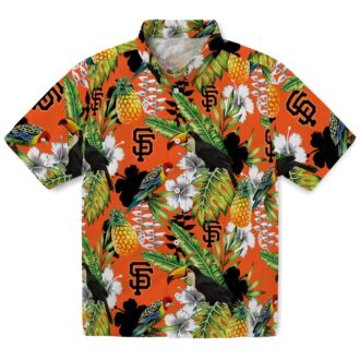 MLB San Francisco Giants Aloha Shirt - Orange Green Toucan Summer Baseball Top