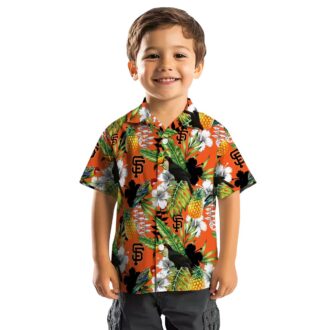 MLB San Francisco Giants Aloha Shirt - Orange Green Toucan Summer Baseball Top