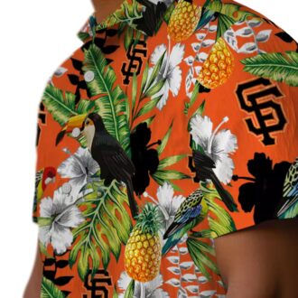 MLB San Francisco Giants Aloha Shirt - Orange Green Toucan Summer Baseball Top