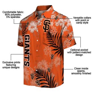 MLB San Francisco Giants Hibiscus Print Hawaiian Shirt - Orange Summer Resort Shirt