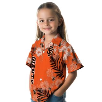 MLB San Francisco Giants Hibiscus Print Hawaiian Shirt - Orange Summer Resort Shirt