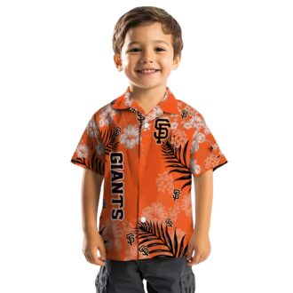 MLB San Francisco Giants Hibiscus Print Hawaiian Shirt - Orange Summer Resort Shirt