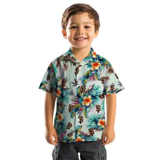 MLB San Francisco Giants Tropical Hawaiian Aloha Shirt - Green Foliage Summer Wear
