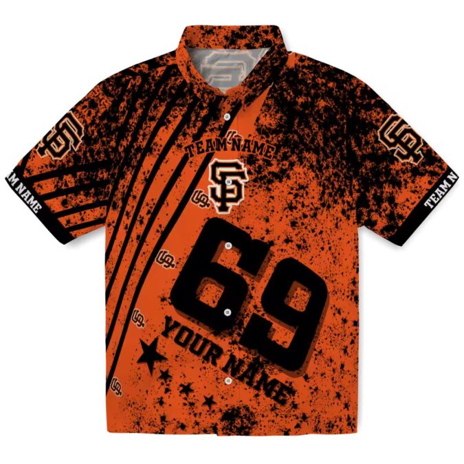 Official San Francisco Giants Orange Aloha Shirt - Star Stripes Summer Baseball Shirt