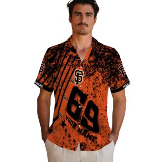 Official San Francisco Giants Orange Aloha Shirt - Star Stripes Summer Baseball Shirt
