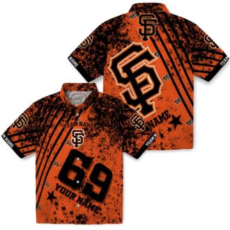 Official San Francisco Giants Orange Aloha Shirt - Star Stripes Summer Baseball Shirt
