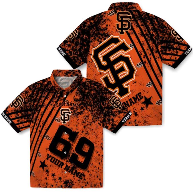 Official San Francisco Giants Orange Aloha Shirt - Star Stripes Summer Baseball Shirt