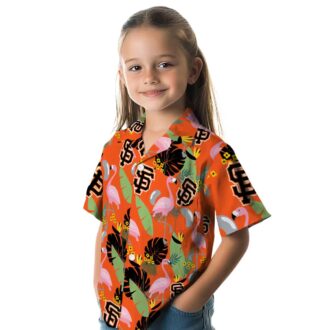 Official San Francisco Giants Orange Flamingo Hawaiian Shirt - Summer Baseball Fan Apparel