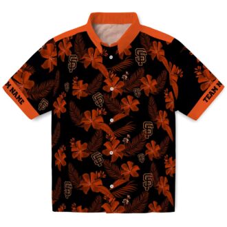 San Francisco Giants Black Hawaiian Shirt - Personalized Botanical Print MLB Game Day Shirt