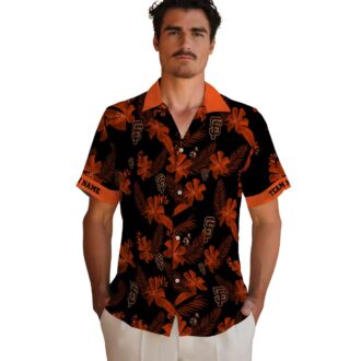 San Francisco Giants Black Hawaiian Shirt - Personalized Botanical Print MLB Game Day Shirt