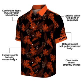 San Francisco Giants Black Hawaiian Shirt - Personalized Botanical Print MLB Game Day Shirt