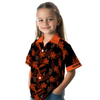 San Francisco Giants Black Hawaiian Shirt - Personalized Botanical Print MLB Game Day Shirt