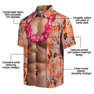 San Francisco Giants Chest Illusion Orange Aloha Shirt - Tropical Summer MLB Button Up Shirt