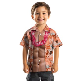 San Francisco Giants Chest Illusion Orange Aloha Shirt - Tropical Summer MLB Button Up Shirt