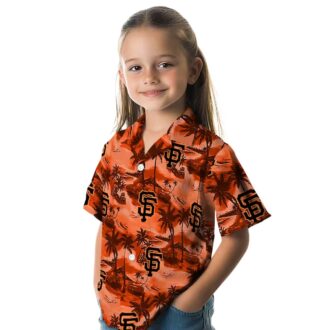 San Francisco Giants Coastal Palms Hawaiian Shirt - Orange Tropical MLB Fan Apparel