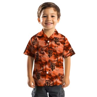 San Francisco Giants Coastal Palms Hawaiian Shirt - Orange Tropical MLB Fan Apparel