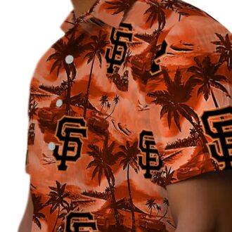 San Francisco Giants Coastal Palms Hawaiian Shirt - Orange Tropical MLB Fan Apparel