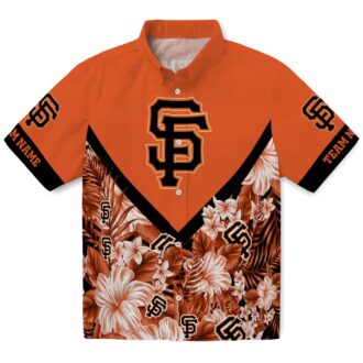 San Francisco Giants Floral Hawaiian Shirt - Orange Chevron Summer Outfit
