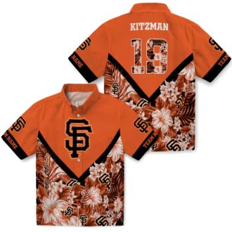 San Francisco Giants Floral Hawaiian Shirt - Orange Chevron Summer Outfit