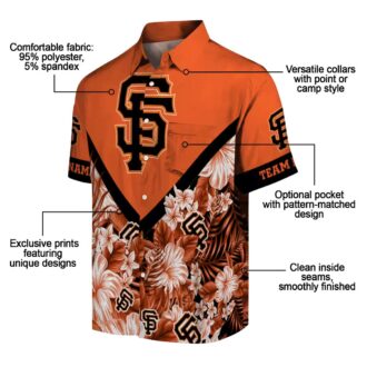 San Francisco Giants Floral Hawaiian Shirt - Orange Chevron Summer Outfit