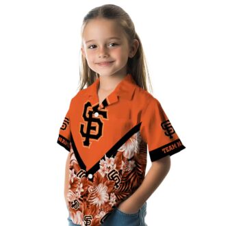 San Francisco Giants Floral Hawaiian Shirt - Orange Chevron Summer Outfit
