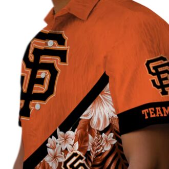 San Francisco Giants Floral Hawaiian Shirt - Orange Chevron Summer Outfit