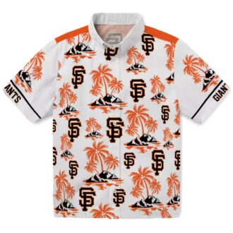 San Francisco Giants Island Print Shirt for Men - Orange White Palm Tree Hawaiian MLB Style