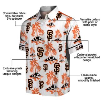 San Francisco Giants Island Print Shirt for Men - Orange White Palm Tree Hawaiian MLB Style