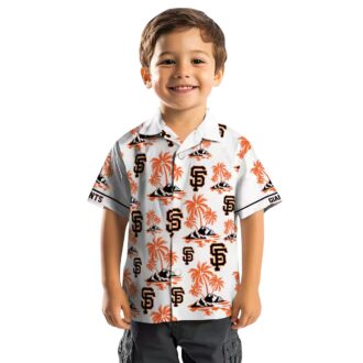 San Francisco Giants Island Print Shirt for Men - Orange White Palm Tree Hawaiian MLB Style
