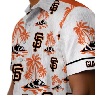 San Francisco Giants Island Print Shirt for Men - Orange White Palm Tree Hawaiian MLB Style