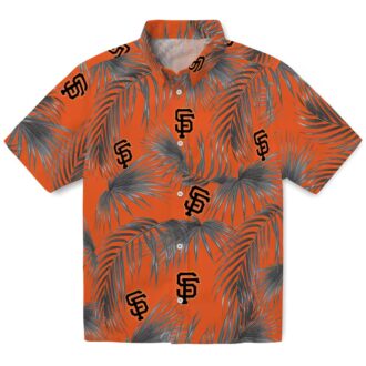 San Francisco Giants Leafy Palms Aloha Shirt - Orange Floral Resort Wear Gift for Fans