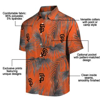 San Francisco Giants Leafy Palms Aloha Shirt - Orange Floral Resort Wear Gift for Fans