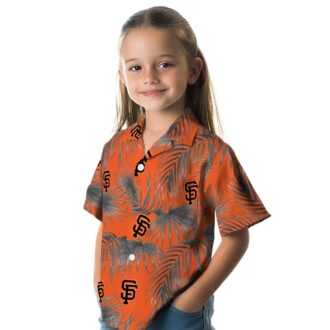 San Francisco Giants Leafy Palms Aloha Shirt - Orange Floral Resort Wear Gift for Fans