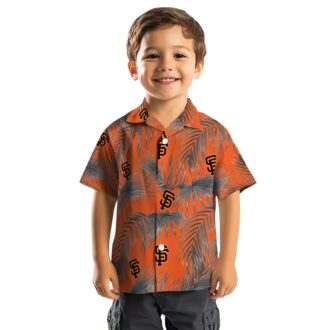 San Francisco Giants Leafy Palms Aloha Shirt - Orange Floral Resort Wear Gift for Fans