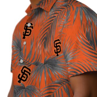 San Francisco Giants Leafy Palms Aloha Shirt - Orange Floral Resort Wear Gift for Fans