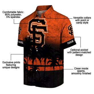San Francisco Giants MLB Sunset Print Hawaiian Shirt - Lightweight Orange Black Summer Shirt