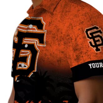 San Francisco Giants MLB Sunset Print Hawaiian Shirt - Lightweight Orange Black Summer Shirt