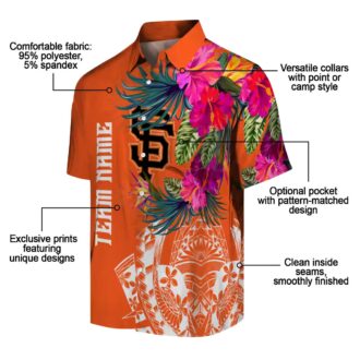 San Francisco Giants Orange Floral Polynesian Hawaiian Shirt - MLB Summer Vacation Shirt
