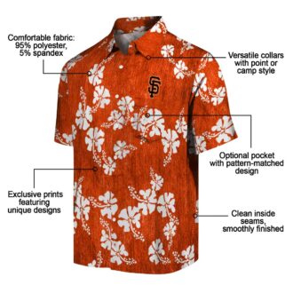 San Francisco Giants Orange Hibiscus Hawaiian Shirt - Tropical MLB Baseball Fan Shirt