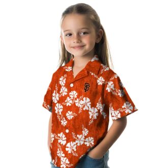 San Francisco Giants Orange Hibiscus Hawaiian Shirt - Tropical MLB Baseball Fan Shirt