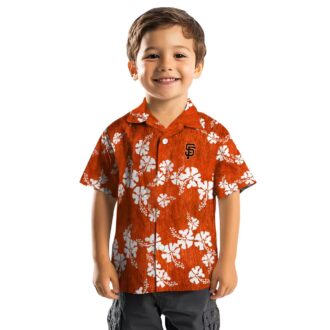 San Francisco Giants Orange Hibiscus Hawaiian Shirt - Tropical MLB Baseball Fan Shirt