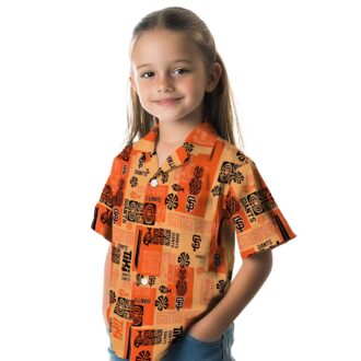 San Francisco Giants Orange Tropical Short Sleeve Shirt - MLB Team Beach Vacation Hawaiian Style