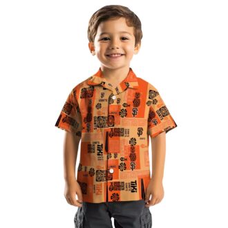 San Francisco Giants Orange Tropical Short Sleeve Shirt - MLB Team Beach Vacation Hawaiian Style