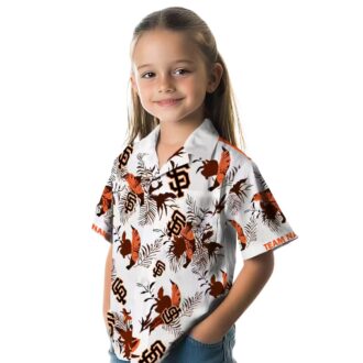 San Francisco Giants Orange White Botanical Hawaiian Shirt - Personalized MLB Summer Beach Shirt